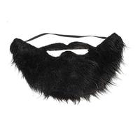 Let's Party Fake Black Beard False Moustache Elasticated Halloween Party Prom Props - Black