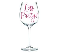 Let's Party - Vinyl Sticker Decal Transfer Label for Wine, Beer, Pint Glasses, Mugs. Gift Bag, Box, Celebrate, Party Favour (Small - 3cm Tall Capital Letter Height, Black)