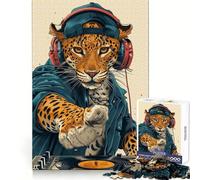 Lets Party with DJ Leopard Puzzles for Teenagers 1000 Piece Reason Skill Tension Relief Enjoyable Challenge Home Display (38x52cm)