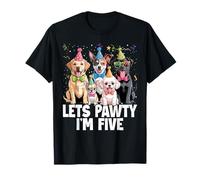 Lets Pawty I'm Five - Puppy Dog 5 Years Old 5th Birthday T-Shirt