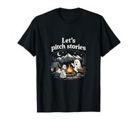 Lets Pitch Stories Camping Mountain Badge Graphic T-Shirt