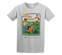 Let's Play Catch Men T-Shirt Graphic Short-Sleeve Top Tees Gray XXL