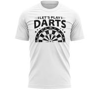 Lets Play Darts Mens T Shirt Dartboard Game Tee, 3XL, White