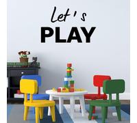 Let's Play Wall Decals Kids Room Vinyl Wall Stickers, Removable DIY Wall Murals Wallpaper for Nursery Children Baby Kids Boys Girls Bedroom Home Decoration
