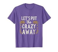 Let's Put The Crazy Away Funny Design Tee T-Shirt, Men, Purple Heather, Medium