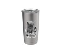 Lets Read Summer Reading Bookish Teacher Cat Reading A Book Stainless Steel Insulated Tumbler