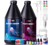 Let's Resin 1 Gallon Epoxy Resin Kit, Crystal Clear & No Bubbles Casting Resin for Beginner, Resin Supplies with Ocean White Paste & Color Pigment for DIY Art, Craft, Jewelry, River Table
