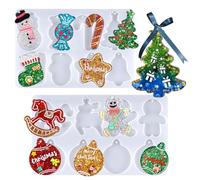 LET'S RESIN 16 Cavities Large Christmas Ornament Resin Moulds Silicone