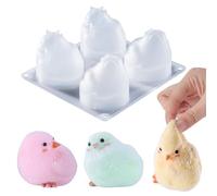 Let's Resin 4 Pcs Chicks Silicone Molds for Taba Squishy, Cute Animal Molds for Squishy Maker, Resin Casting, Effortless Demolding for Stress Relief DIY Decompression Gift Home Decor