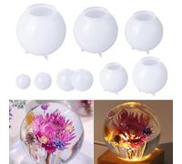 Let's Resin 9 Pcs Sphere Silicone Molds for Resin, Upgraded Seamless 3D Sphere Resin Molds Silicone,Large Round Ball Epoxy Resin Molds for Flowers Preservation,Resin Casting, Soap, Candle