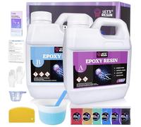 LET'S RESIN Casting Epoxy Resin Kit, 2.4L Crystal Clear & Bubble Free Epoxy Resin and Hardener, High Gloss Resin Kit for DIY Art, Mould Casting, Wood, Jewellery Making, Coasters, Table Top