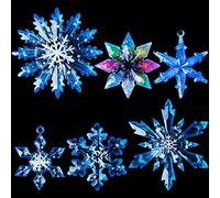 LET'S RESIN Christmas Moulds, 6 Pcs Varying Sizes Snowflake Epoxy Moulds Silicone, 3D Ice Crystal Ornament Silicone for Resin, Tree & Car Decor, Keychain (ELR00200)