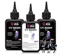 Let's Resin Colored UV Resin, 300g Large Capacity White& Black UV Resin, Dark Odorless & Low Shrinkage UV Color Resin for Crafts, Jewelry Making, Colored Resin Casting and Coating