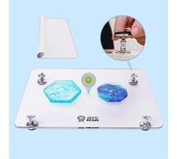 LET'S RESIN Leveling Table for Resin, 16''x 12'' Acrylic Adjustable Resin Leveling Table with Silicone Mat, Multipurpose No Installation Required Self Leveling Board for Resin Molds, Waves, Epoxy