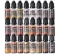 LET'S RESIN Metallic Alcohol Ink Set - 24 Colors: Gold, Silver, Rose Gold & More. High Concentrated & Shimmer Mixatives. Ideal for Epoxy Resin, Resin Petri, Tumblers, Coasters. Each 0.35oz