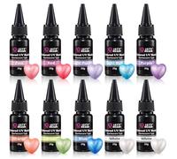 LET'S RESIN Pearlescent UV Resin, 10 Colors Colored UV Resin, Low Odor & Minimal Bubbles for Resin Casting and Coating, Jewelry Making, Decoration(20g Each)