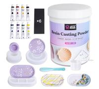 LET'S RESIN Resin Casting Powders Starter Kit, 1000g Fast Cured Odorless Casting Powder, 20~30 Minutes De-Mold, Water Activated Plaster Powder Casting Kit for DIY, Easy Mixing & Self Leveling