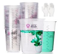 LET'S RESIN Resin Mixing Cups, 45pcs 32oz(1000ml) 2 Scales Accurate Paint Mixing Cup with Protective Gloves, Sturdy & Thick Disposable Measuring Cups for Paint, Pigments, Art, Auto Resin Mixer