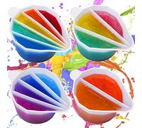 LET'S RESIN Silicone Split Cups, 4Pcs Thicken & Rusable Resin Mixing Cups with 2-5Channels, Dividers Paint Pouring Supplies, Fluid Art for Resin Crafts, Acrylic Paint Pouring, Drawing