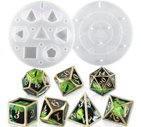 LET'S RESIN Upgraded Large DND Silicone Molds for Resin with 7 Cavities, Polyhedral Stereoscopic Game Epoxy Resin Molds for DIY Dice Making, Table Board Game
