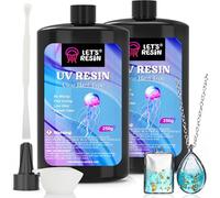 LET'S RESIN UV Resin, Upgraded 500g Crystal Clear UV Resin Hard, Low Odor Ultraviolet Epoxy Resin, UV Light Cure Solar Sunlight Activated Glue for Jewelry, Craft Decoration
