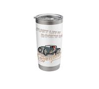 Let's Rock and Roll | Cool Hot Rod Drawing Rockabilly Stainless Steel Insulated Tumbler