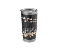 Let's Rock and Roll | Cool Hot Rod Drawing Rockabilly Stainless Steel Insulated Tumbler