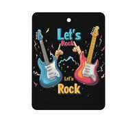 Let's Rock Guitar Music Car Air Fresheners Scent Cards Square