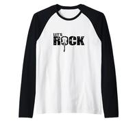 Let's Rock Guitar Music Style Genre Rock Band Raglan Baseball Tee