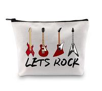 Lets Rock Rock and Roll Guitar Makeup Bag Guitar Lover Gift Guitarist Gift Rock Music Band Guitar Cosmetic Bag (Lets Rock ku)