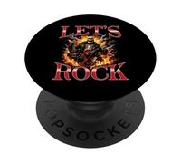 Let's Rock Skeleton Electric Guitar Heavy Music Fan PopSockets Adhesive PopGrip