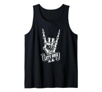 Lets Rock Skeleton Hand Rock Horns Music Design Tank Top