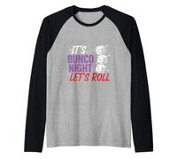 Lets Roll Bunco Game Night Funny Bunco Player Womens Raglan Baseball Tee