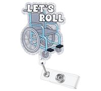 Let's Roll Funny Nurse Badge Reel, Cute Retractable ID Badge Holder with Alligator Clip, Name Tag Badge Buddy for RN LPN CNA MA PT SCI PM&R Rehab Nurse Nursing Student Doctor Medical Reg Staff Workers