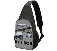 Let's Roll Golf Cart Crossbody Backpack Shoulder Bag Lightweight One Strap Sling Bag Travel Hiking Daypack