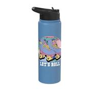 Let's Roll Retro Roller Skates Stainless Steel Insulated Water Bottle
