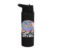 Let's Roll Retro Roller Skates Stainless Steel Insulated Water Bottle