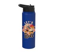 Let's Roll Roller Skating Skater Skate Retro Vintage 70s 80s Stainless Steel Insulated Water Bottle