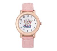 Let's Roll Un-icorn Roller Skate Womens Elegant Watch Analogue Quartz Watch Leather Band Wristwatch