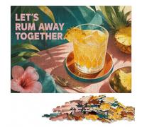 Let's Rum Away Together Cocktail Art Jigsaw Puzzle for Adults, 1000 Pieces | For home use: Jigsaw Puzzle - visual matching for a more organised build at home.