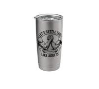 Let's Settle This Like Adults Funny Arm Wrestling Stainless Steel Insulated Tumbler