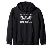 Let's Settle This Like Adults Funny Arm Wrestling Zip Hoodie