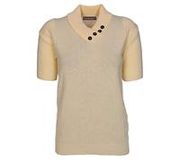 Lets Shop Shop New Womens Ladies Button Collar Short Sleeve Top Knitted Jumper Pullover Dress Sweater Plus Size 12 14 16 18 (16-18, Lemon)