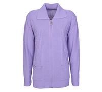 Lets Shop Shop Womens Zipped Cable Knit Long Sleeve Zip Through Fasten Jumper Top Ladies Classic Knitwear Zipper Cardigan Pullover Plus Size 10 12 14 16 18 20 22 24 Lavender