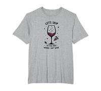 Let's Skip to The Part Where I Get Wine Funny T-Shirt, Men's Big and Tall, Heather Grey, 4X Tall