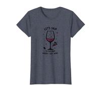 Let's Skip to The Part Where I Get Wine Funny T-Shirt, Women, Heather Blue, S