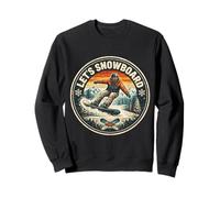 Let's Snowboard Vintage Snowboarding Snowboarder Retro Quote Sweatshirt