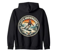 Let's Snowboard Vintage Snowboarding Snowboarder Retro Quote Zip Hoodie