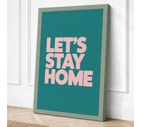 Let's Stay Home Modern Canvas Wall Art Print 18x12 Inch (46 x 30 cm)