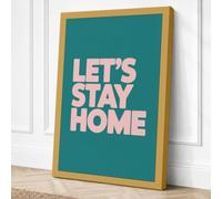 Let's Stay Home Modern Canvas Wall Art Print 24x16 Inch (61 x 41 cm)